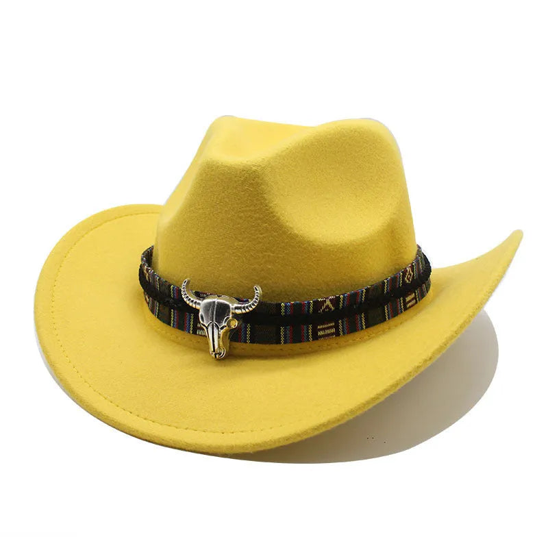 Western-style cowboy hat with a bell-shaped crown in a polyester wool fabric, shown in an army green colour.