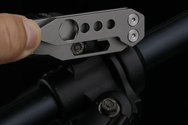 Titanium alloy TC4 multi-function crowbar with pry tip, screwdriver, and bottle opener in stone wash finish