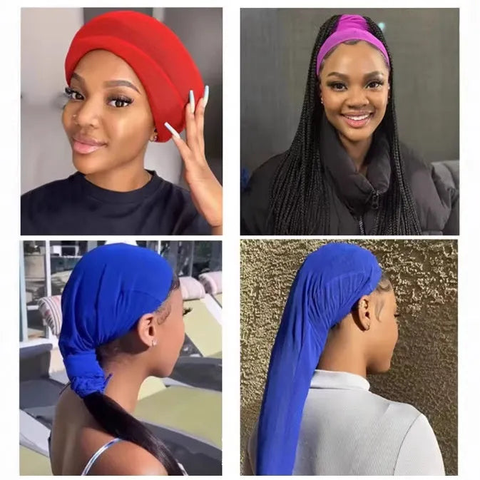Mesh wig cap in spandex material showing stretch and breathable construction