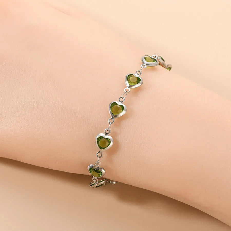 Devil's Eye geometric heart bracelet in stainless steel, shown in one of six electroplated colour options.