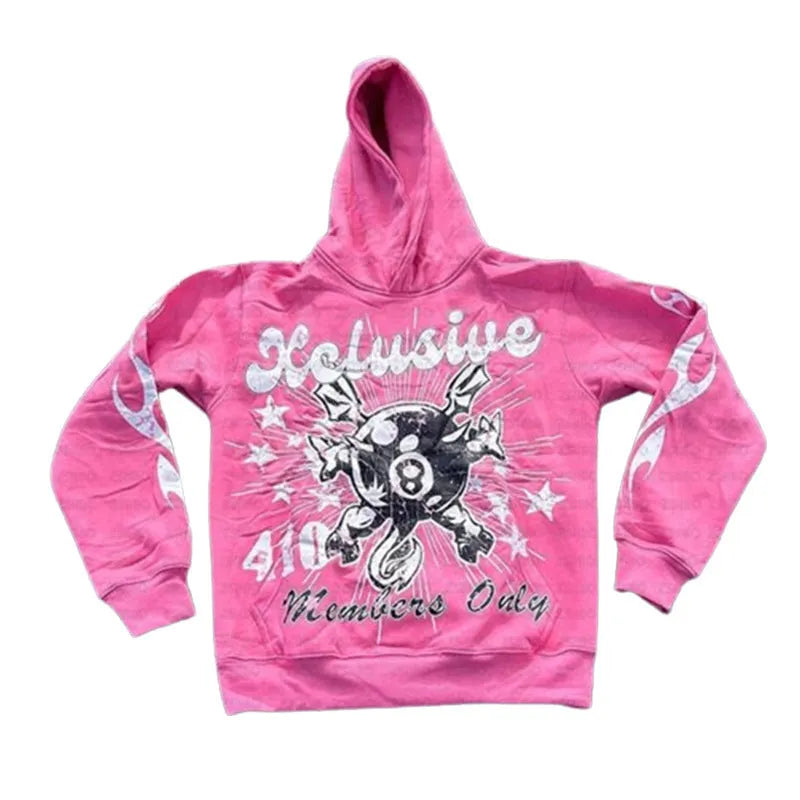 Personalised letter printing loose pullover in black, blue, orange, and pink polyester street hipster style