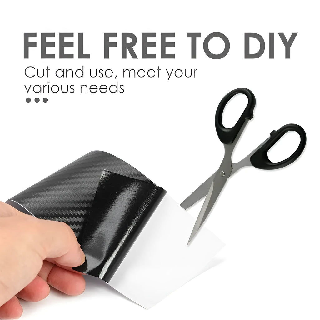 Matte 3D carbon fibre roll bumper sticker for vehicle door sill waterproof protection in various widths