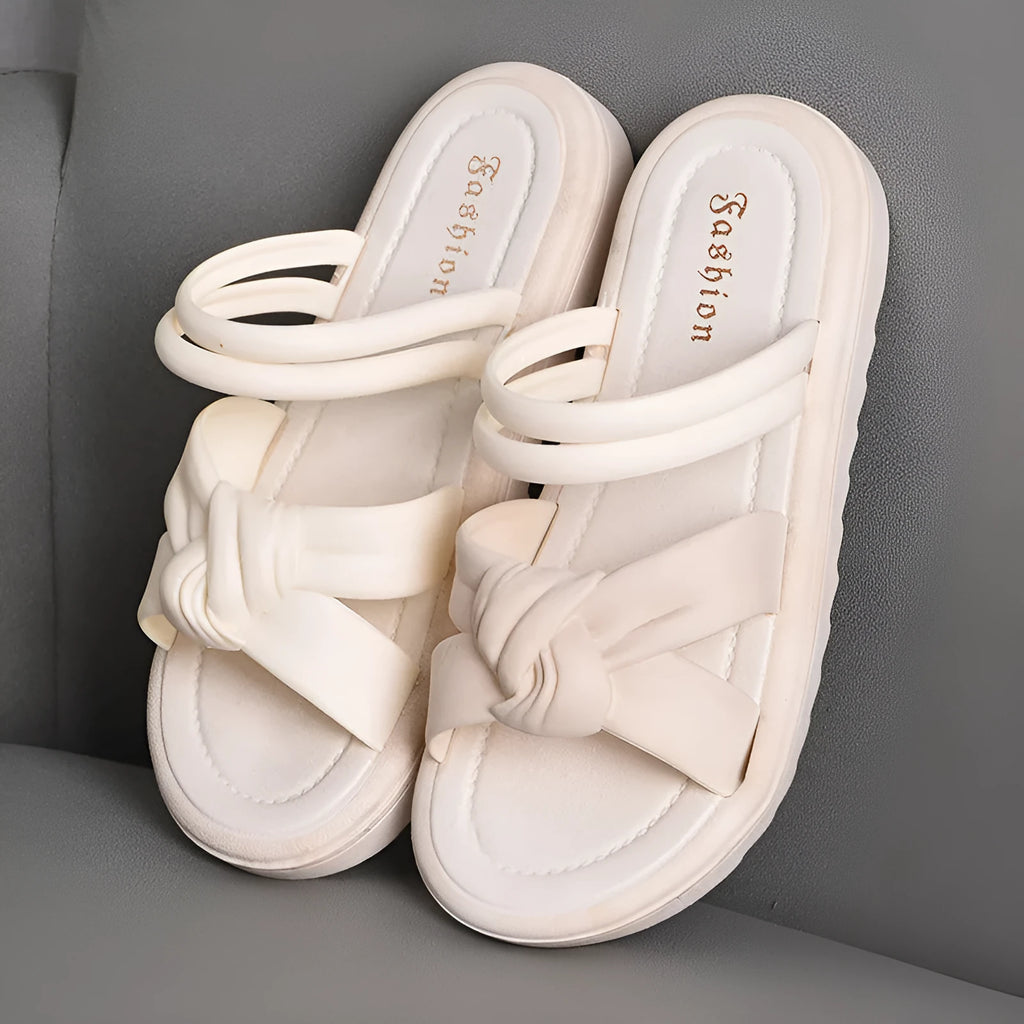 Women's two-way wear sandals soft back thick sole non-slip outdoor slides PVC