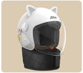 Electric bicycle helmet with anti-fog visor and detachable winter scarf in blue colour