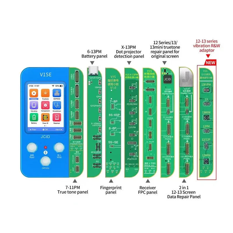 Plastic cell phone screen repair detector tool for battery lattice line and face IC detection with multiple model compatibility