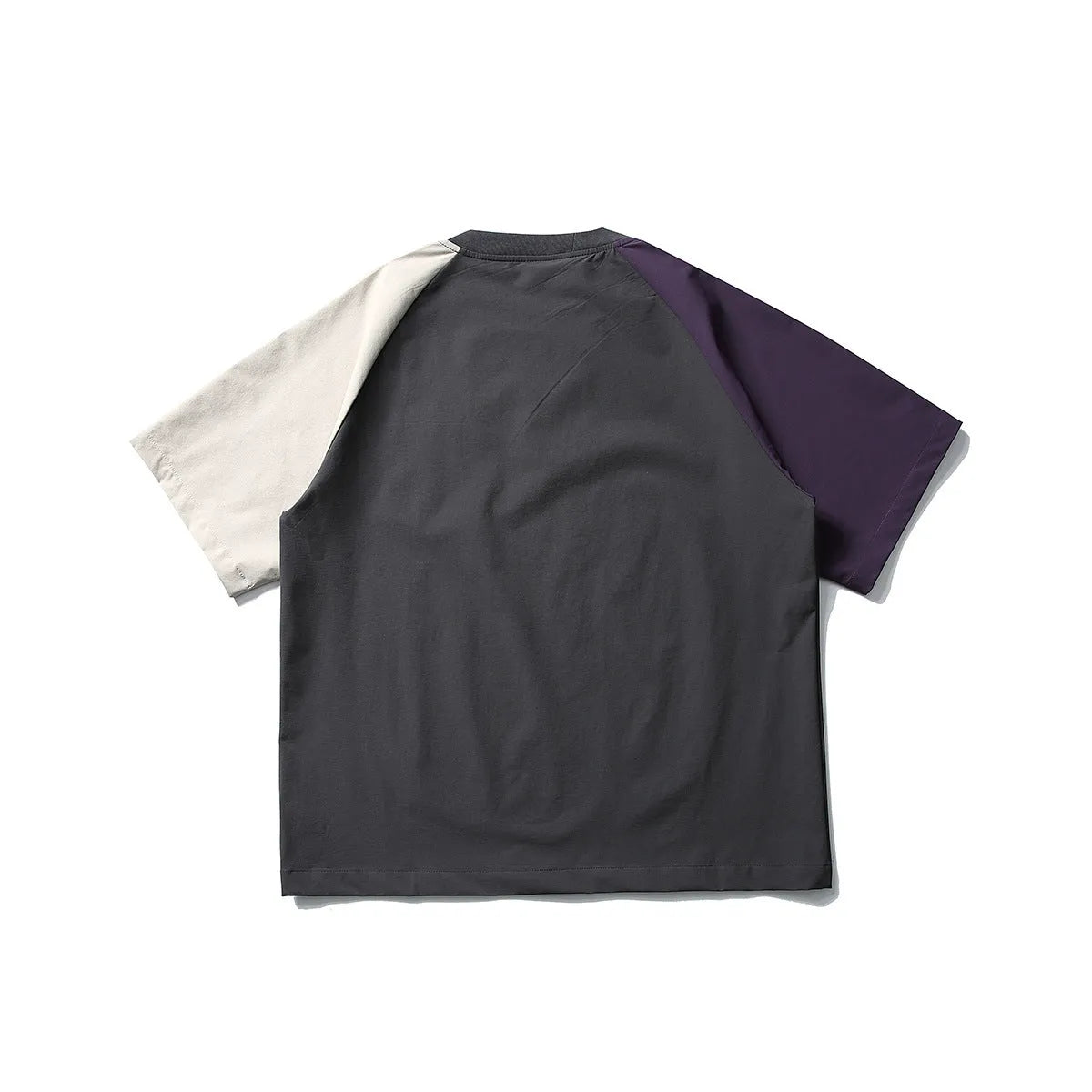 Dark grey loose fit raglan sleeve t-shirt with contrast colour details and short sleeves