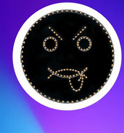 Black car rear window LED expression light with 145 orange lamp beads in smiley face pattern