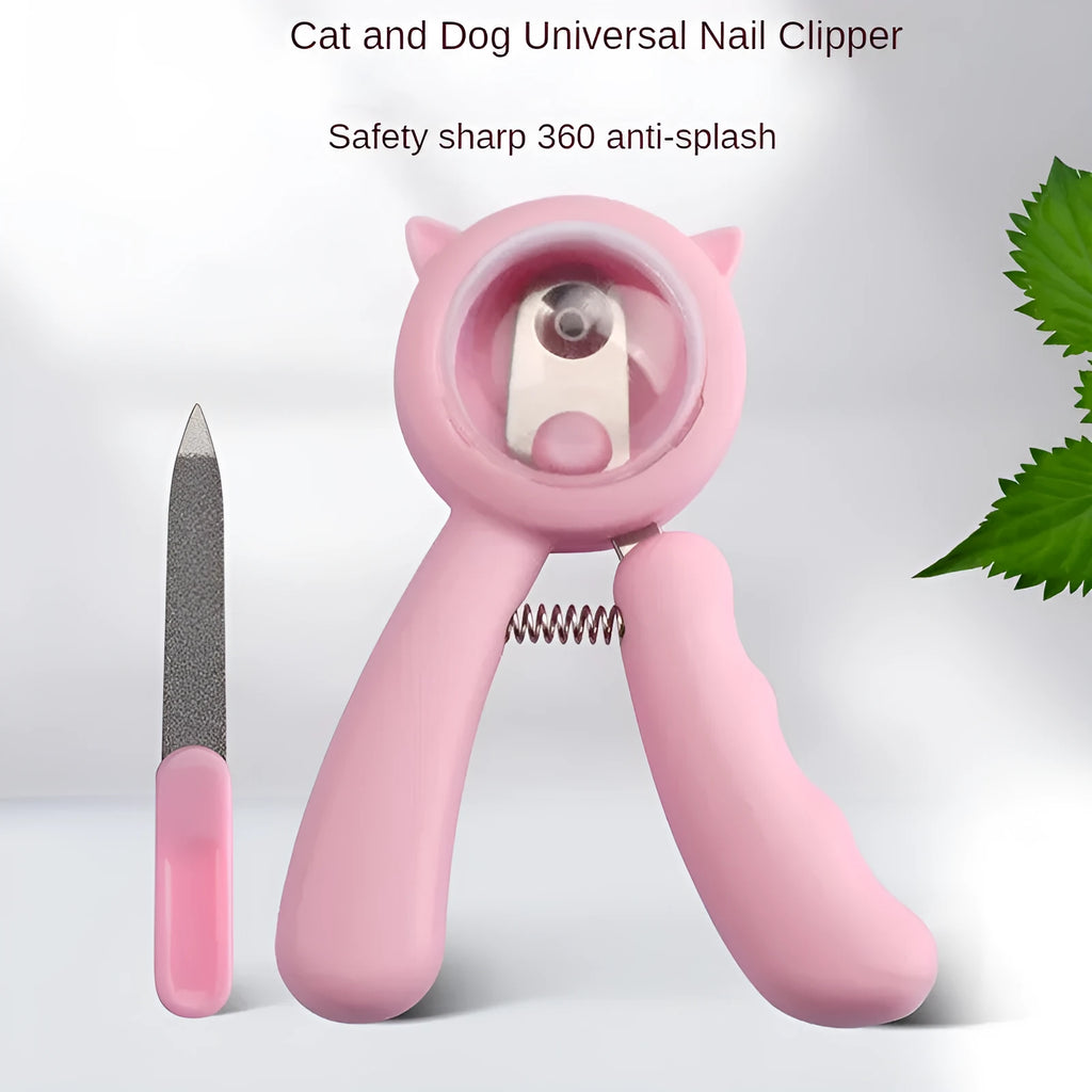 Pet nail clipper with sickle stainless steel blade for dog and cat claw trimming in blue