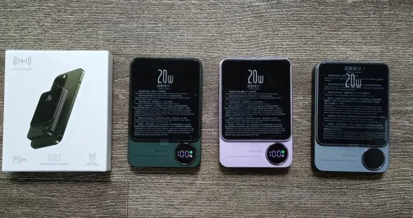 Magnetic wireless power bank with aluminium alloy housing in four colours for iPhone 14 series charging