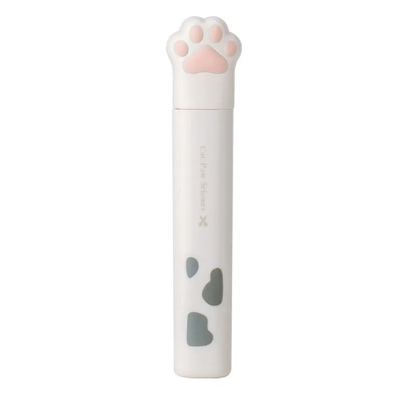Cat paw mini folding scissors in four colours with stainless steel blades and decorative handles