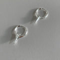 Geometric star design women's ear clips with copper construction and electroplated white gold finish