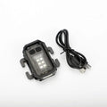 Portable tactical mini warning flashlight with USB charging cable and backpack mount for outdoor use