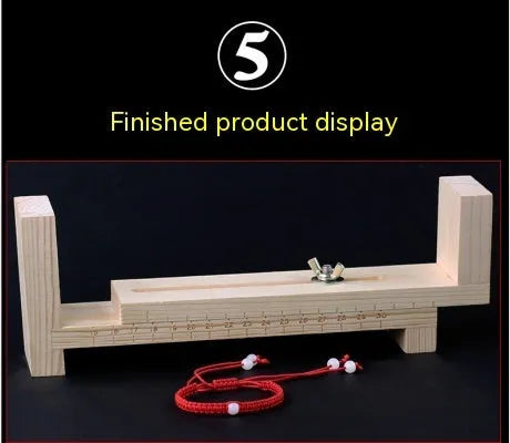 Solid wood weaving machine fixing rack with clip for hand-woven bracelets and necklaces
