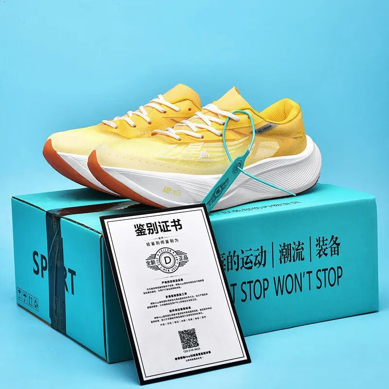 Low-top running trainers in multiple colours, showcasing the lace-up design and natural rubber sole.
