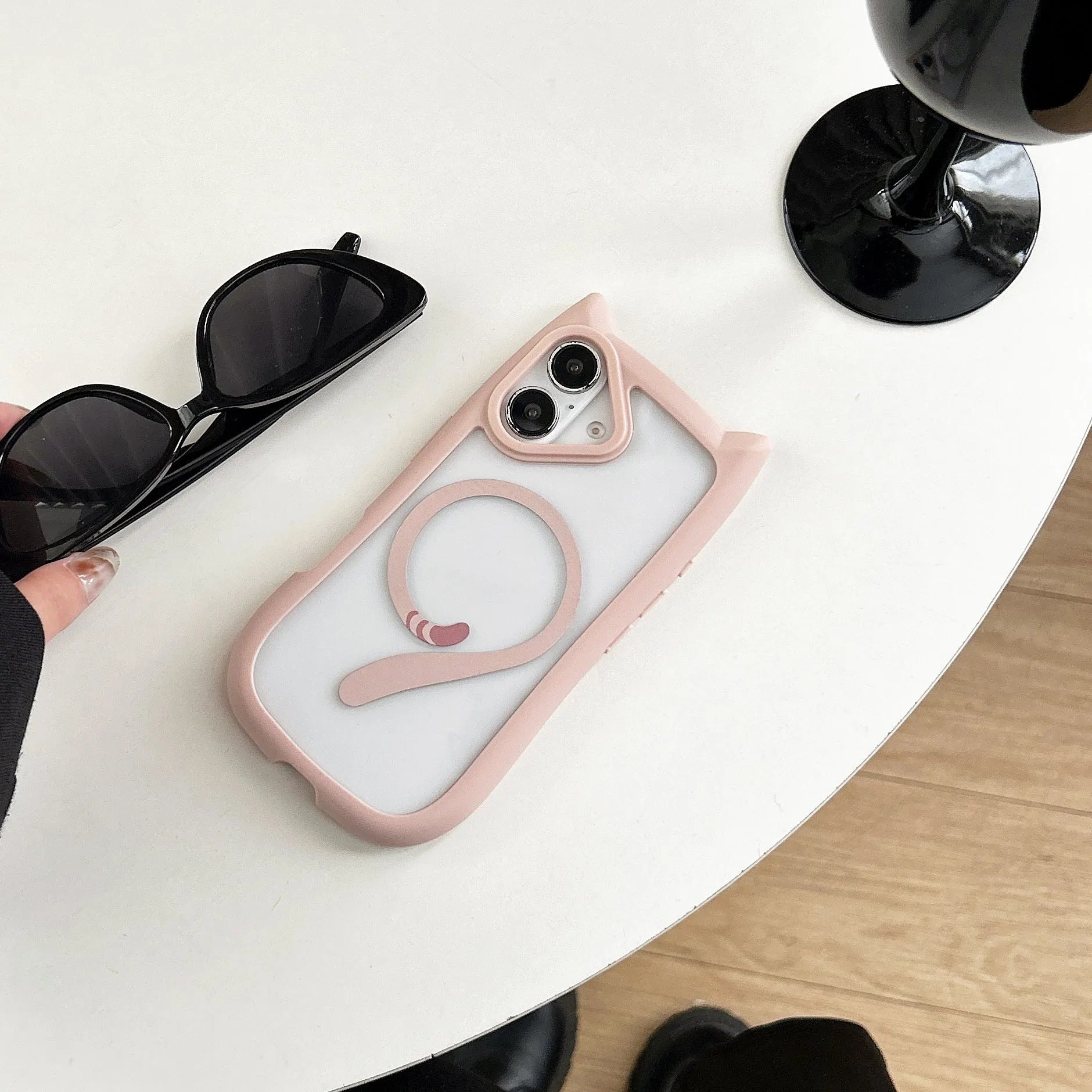Transparent acrylic TPU phone case with magnetic suction for iPhone 17 in multiple colours