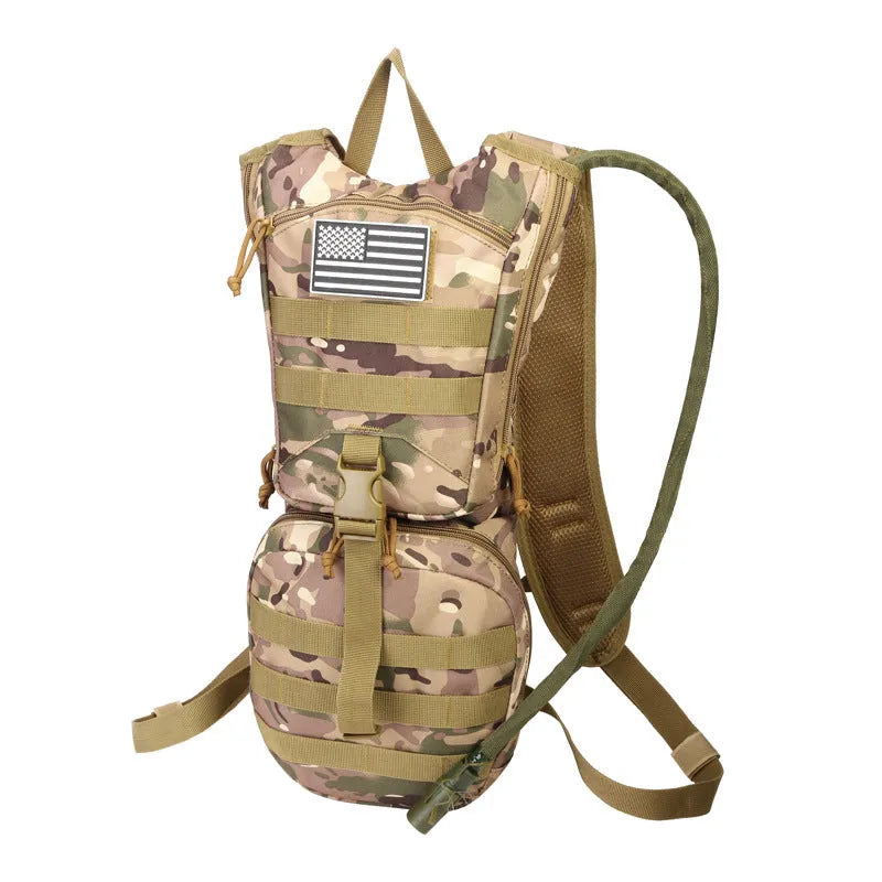 Multifunctional large capacity camouflage outdoor water bag made of Oxford cloth for cycling and hiking