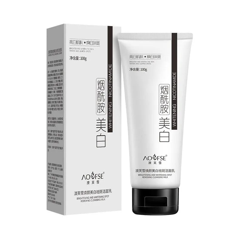 White 100ml whitening and freckle removing facial cleanser tube for pore cleansing