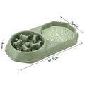 Blue slow feeder dog bowl with puzzle design pattern for anti-gulping feeding