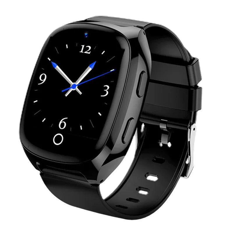 Fashion GPS location tracker phone watch with 1.54-inch touch screen and black band