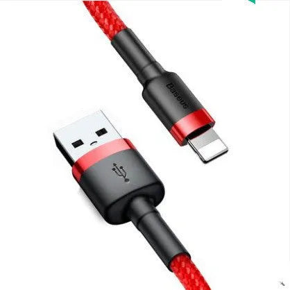 Cafule red shell and red wire 2m USB charging cable for Apple iPhone