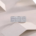 Star Dream moissanite wedding ring set in S925 silver with platinum plating, under 0.1 carat stone, gift box