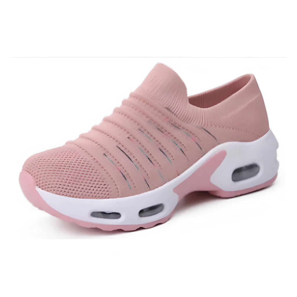 Fly-knit socks shoes in multiple colours with round toe and low heel