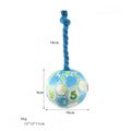 Blue and yellow dog elastic football tug of war interactive cotton rope ball toy for all dogs