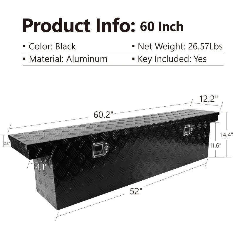 Black aluminium alloy 26-inch rolling toolbox with T Casting Box design
