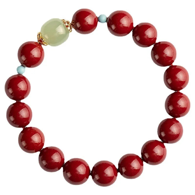 Purple Gold Sand cinnabar geometric bead bracelet with ellipse elements in three size options