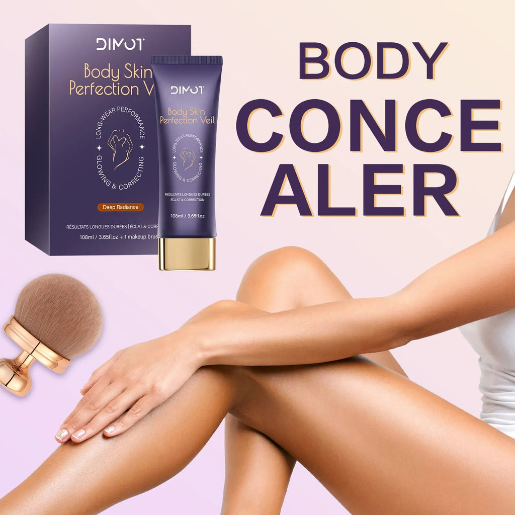 108ml tube of waterproof body concealer makeup cream with applicator brush for covering tattoos and birthmarks