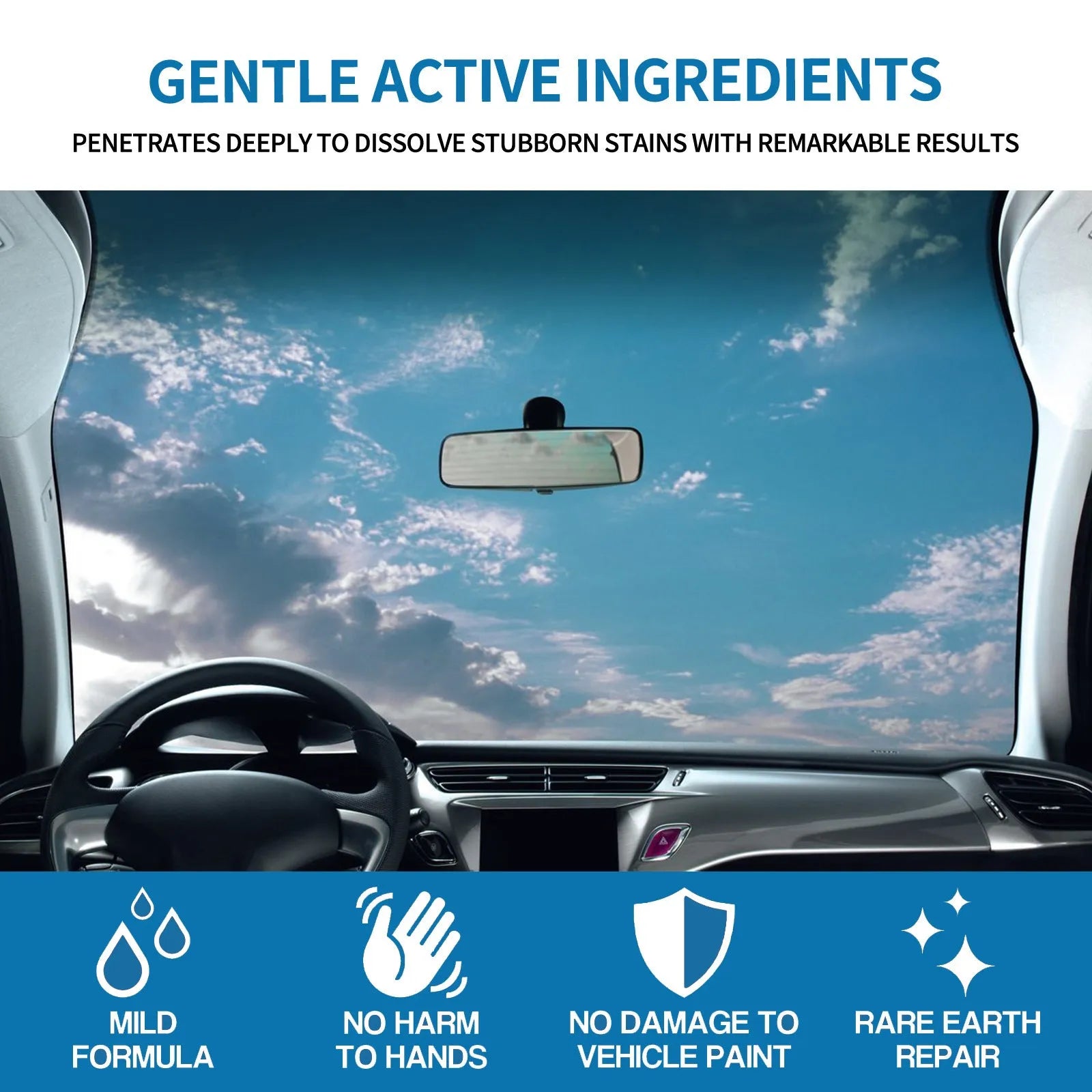 Car foam cleaning agent 100ml bottle for paint and interior stain removal