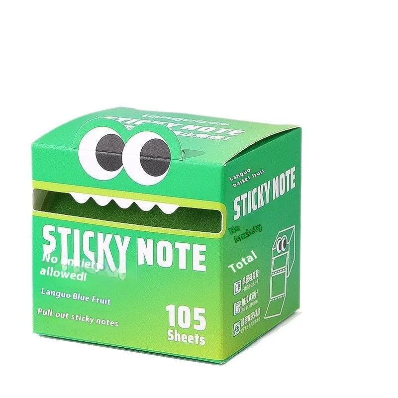 Pearl gradient transparent sticky notes pad with pull-out sheets in six colour theme options