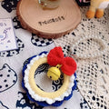 Snow White handmade plush yarn weaving car hanging ornament with red wind chime option