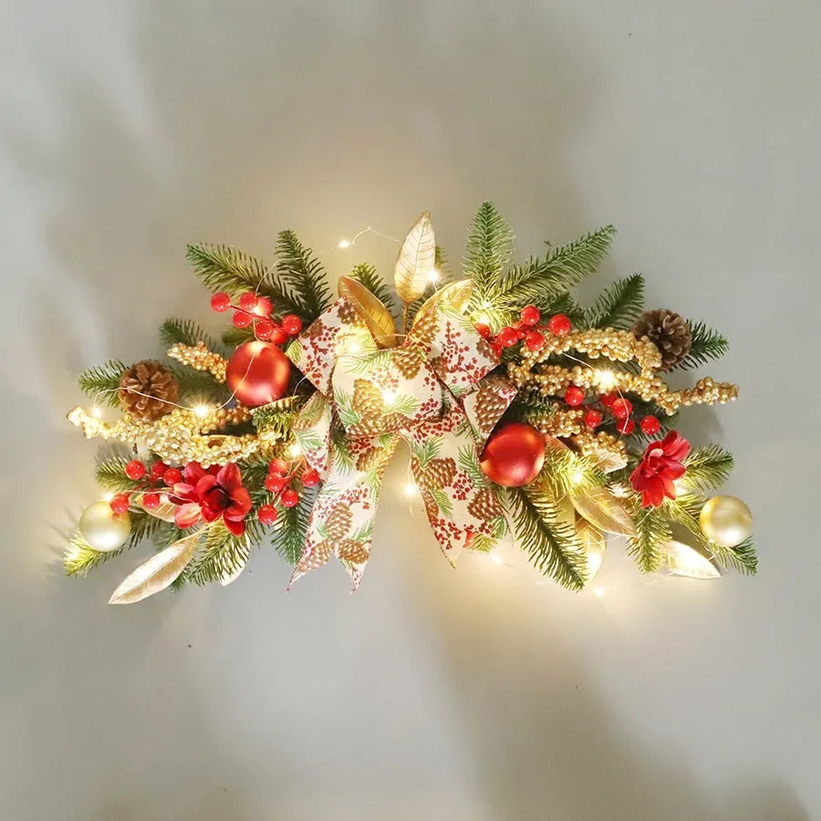 Plastic Christmas garland decoration in American country style with artificial foliage