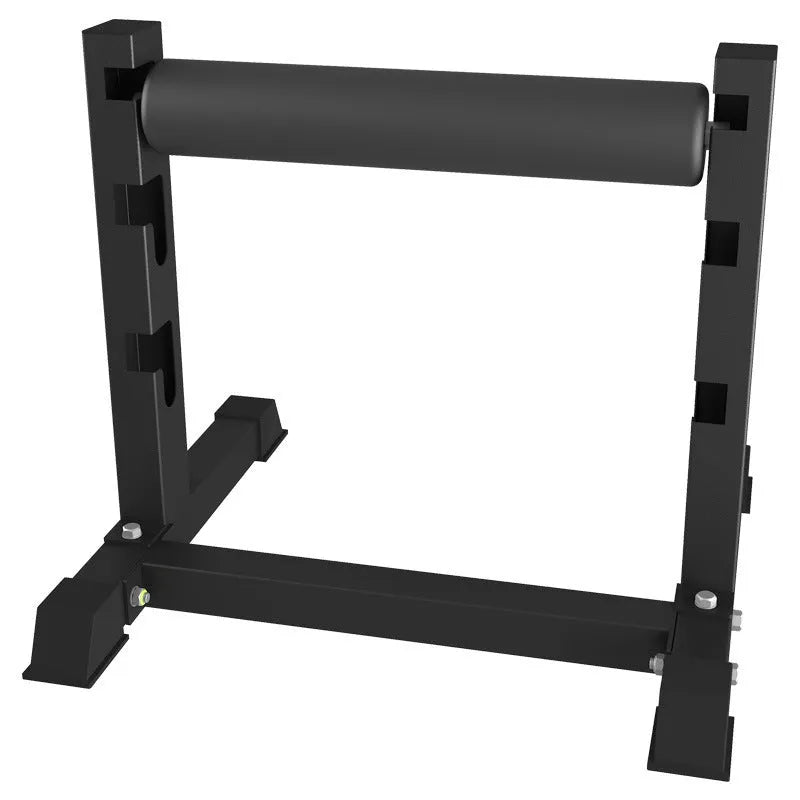 Black steel leg press trainer for split leg squat balance training, Type B, on floor