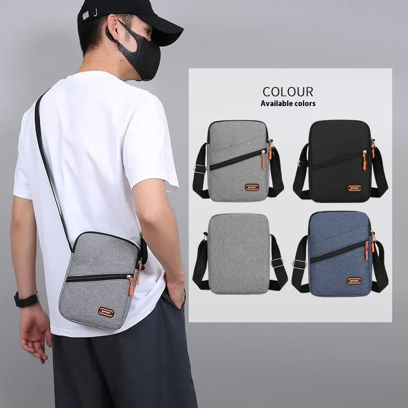 Oxford cloth crossbody commuter bag in urban simplicity style with contrast colour detailing