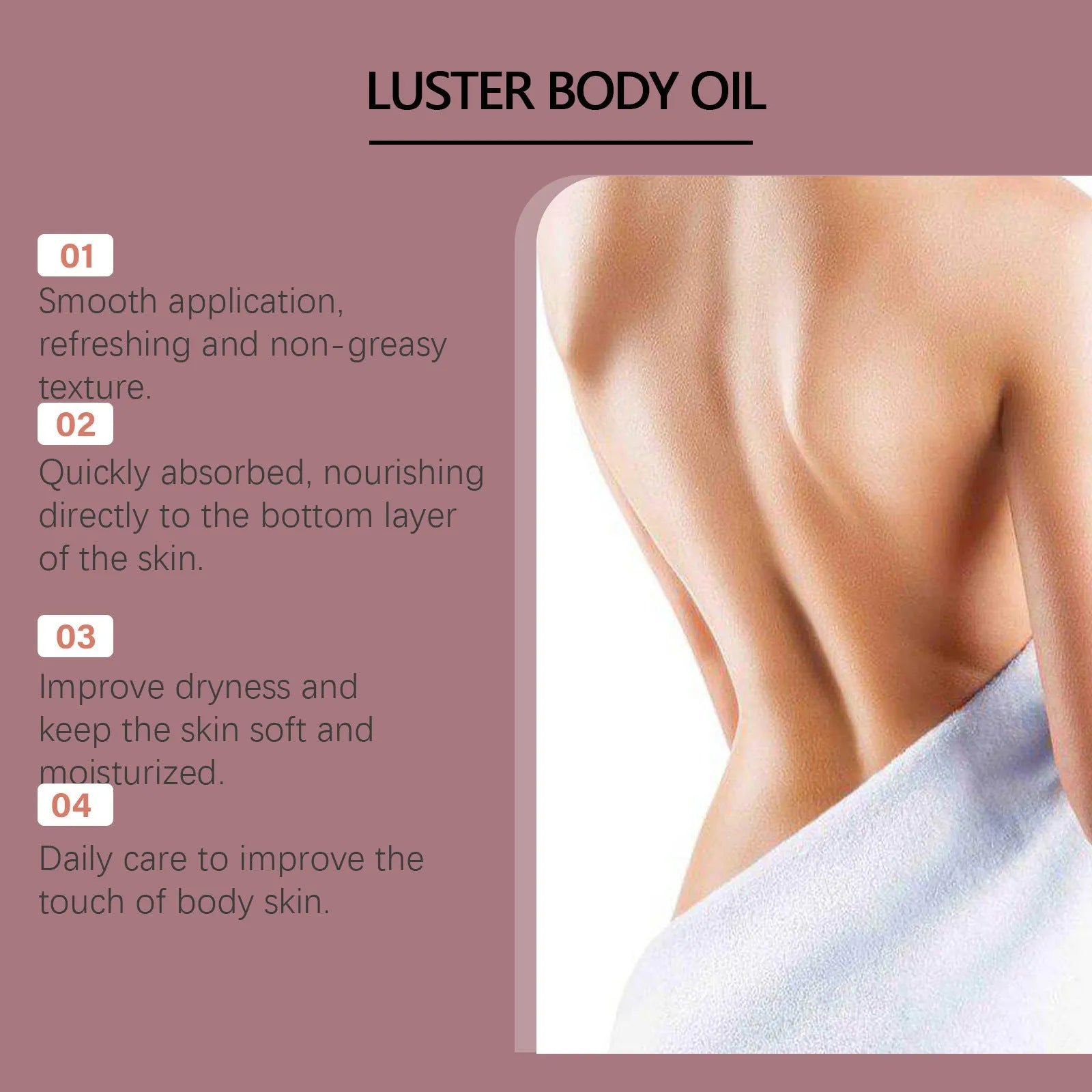 Gloss Care Body Massage Oil 100ml bottle with plant oil blend including jojoba and sweet almond oil