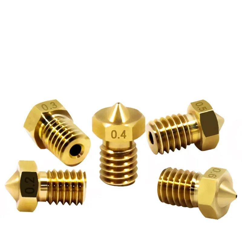 Brass M6 3D printer nozzle 12.5x7mm with smooth inner wall and chamfer inlet for 1.75mm filament