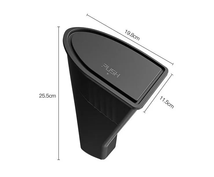 Black car door trash cans for Tesla Model Y front doors with waterproof ABS plastic construction