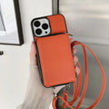 Litchi patterned PC and leather phone protective case for iPhone 12-14 in black with textured back and precise cutouts