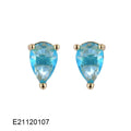 Gold-plated drop-shaped earrings with zircon detail in candy colours