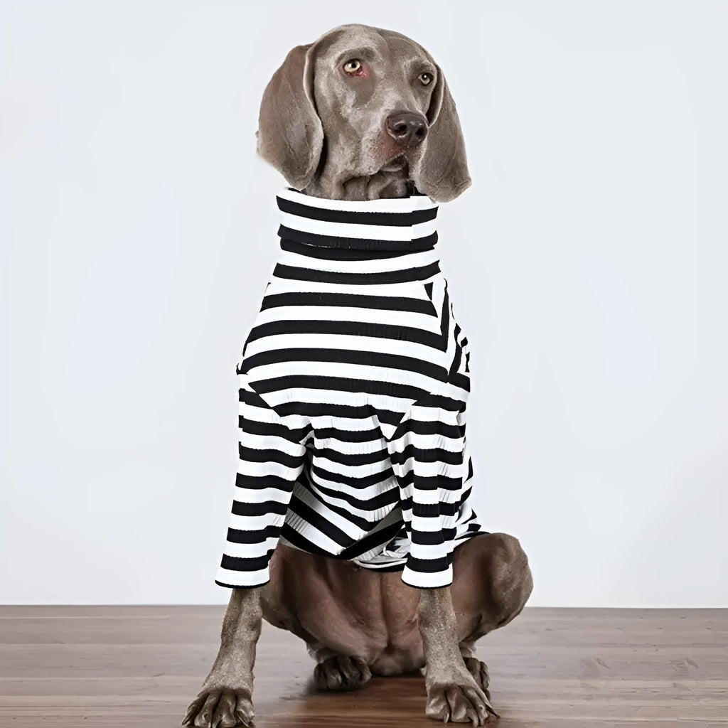 Black and white polyester dog clothing for large breeds, thin inner match coat