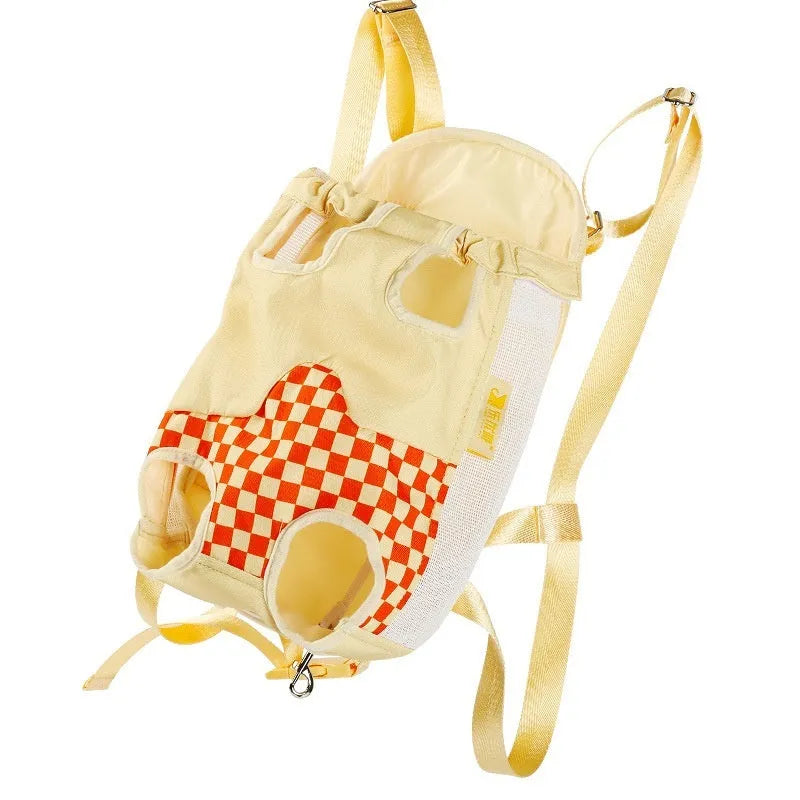 Portable non-woven polyester canvas pet backpack for cats in purple mist grape colour