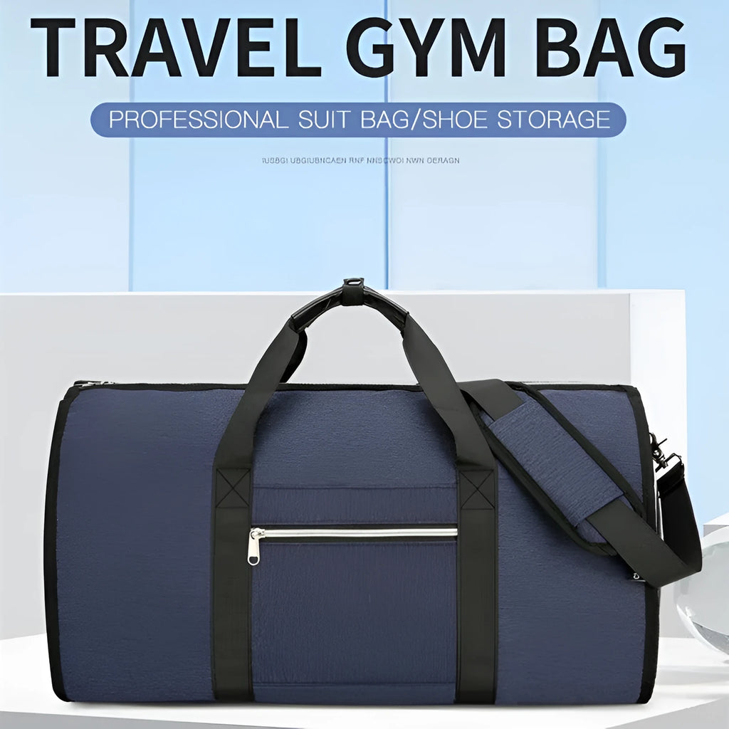 Oxford cloth storage bag with dry-wet separation compartments in black, dark blue, or grey colour options