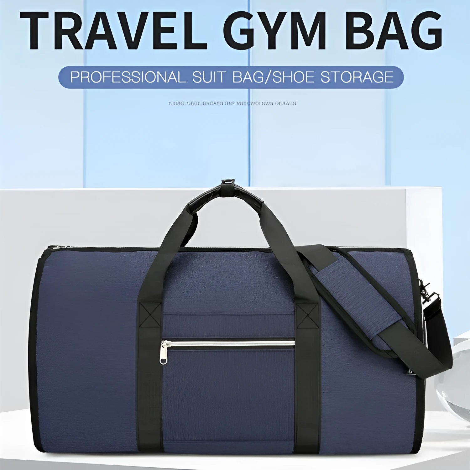 Oxford cloth storage bag with dry-wet separation compartments in black, dark blue, or grey colour options