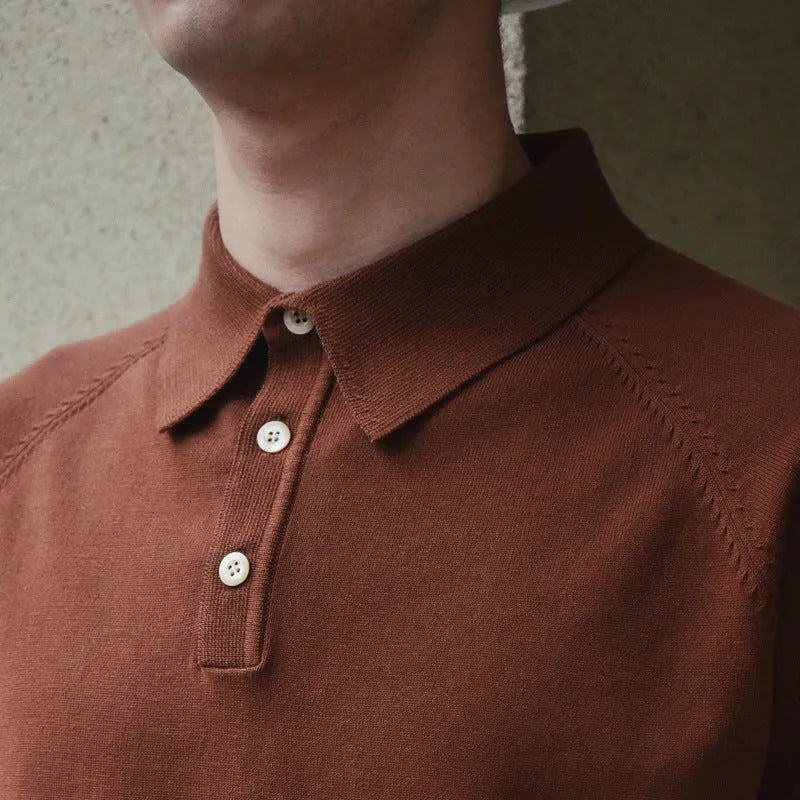 Retro slim fit cotton short-sleeved T-shirt in solid colours for summer wear