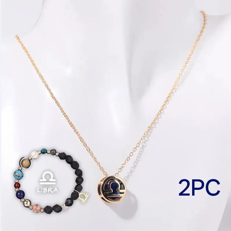 Natural stone beaded necklace set with matching bracelet in mixed colour beads