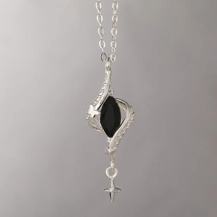 Hollow out creative pendant necklace with alloy cross chain adjustable 41-50cm electroplated finish unisex