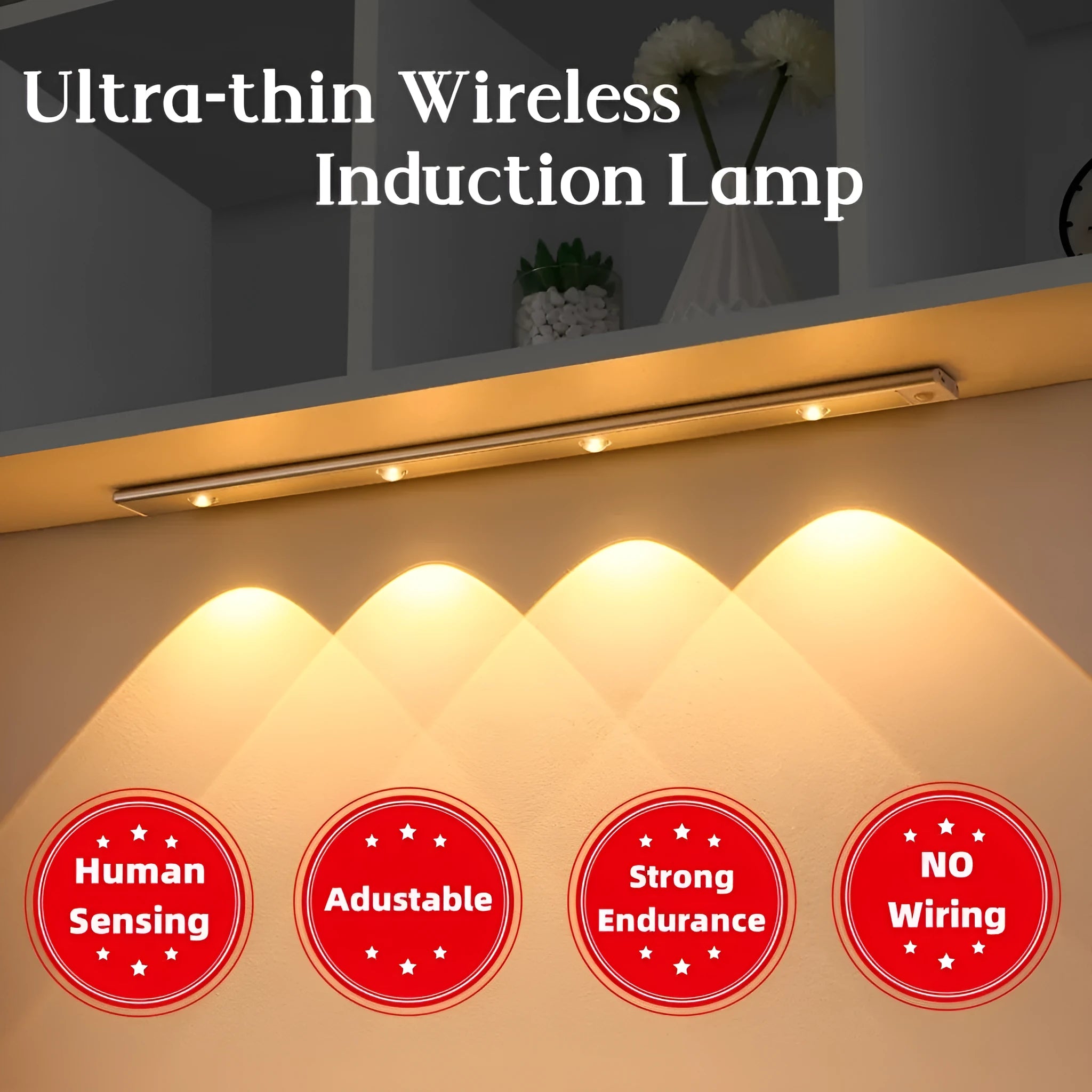 Black USB LED night light motion sensor aluminium strip for cabinet