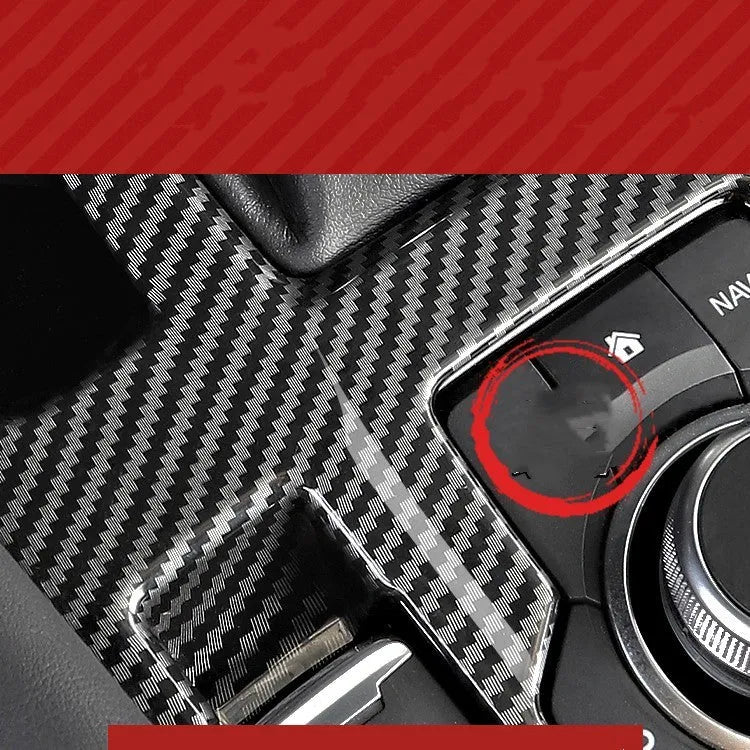Pair of black ABS carbon fiber style steering wheel frames for interior decoration